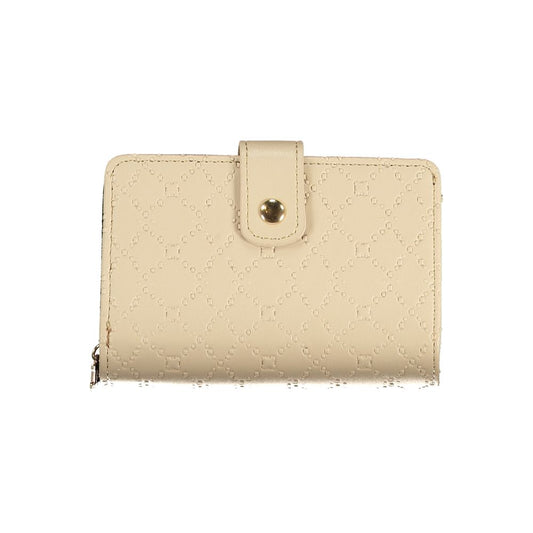 Beige Polyurethane Women Wallet