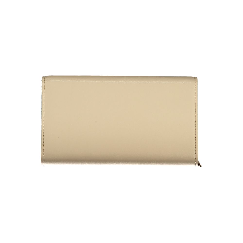 Beige Polyurethane Women Wallet