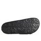 Black Devotion Matelassé Leather Slides Shoes