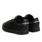 Black Floral Lace Low Top Sneakers Shoes