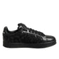 Black Floral Lace Low Top Sneakers Shoes