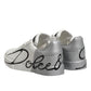 White Gray Low Top Leather Sneaker Shoes