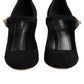 Black Embellsihed High Heels MARY JANES Shoes