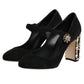 Black Embellsihed High Heels MARY JANES Shoes