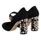 Black Embellsihed High Heels MARY JANES Shoes