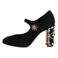 Black Embellsihed High Heels MARY JANES Shoes