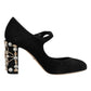 Black Embellsihed High Heels MARY JANES Shoes
