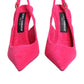 Pink Suede High Heels Slingback Shoes