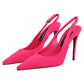 Pink Suede High Heels Slingback Shoes