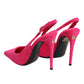 Pink Suede High Heels Slingback Shoes