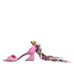Pink Leather High Heels Sandals Shoes