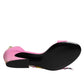 Pink Leather High Heels Sandals Shoes