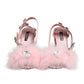 Pink Sequined Ankle Strap Sandals Shoes