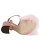 Pink Sequined Ankle Strap Sandals Shoes