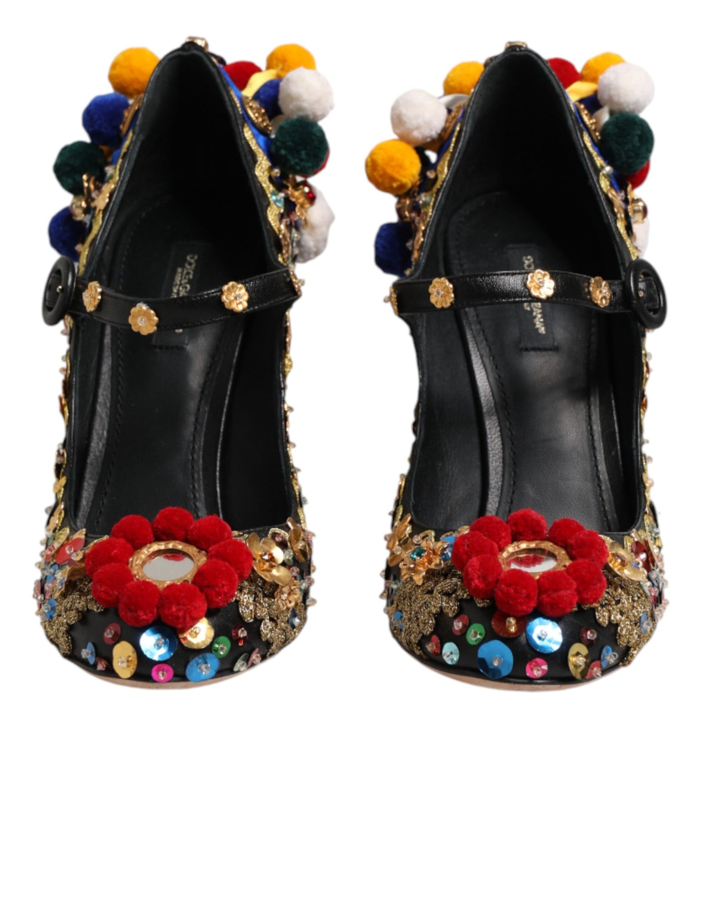 Black Gold Embellished MARY JANES Pumps  Shoes
