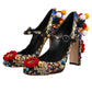 Black Gold Embellished MARY JANES Pumps  Shoes
