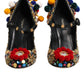 Black Gold Embellished MARY JANES Pumps  Shoes