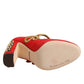 Red Embellished MARY JANES Pumps  Shoes