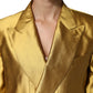 Gold Satin Long Sleeves Blazer Coat Jacket