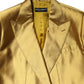 Gold Satin Long Sleeves Blazer Coat Jacket