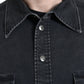 Black Cotton Long Sleeve Denim Casual Shirt