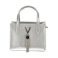 Silver Polyurethane Women's Handbag