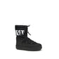 Black Nylon Lace-Up Boots