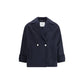 Blue Fleece Wool Coat