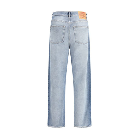 Blue Cotton Relaxed Fit Jeans