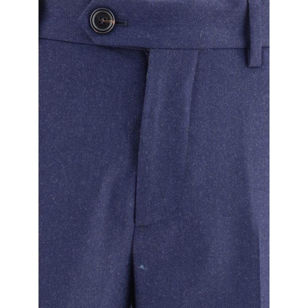 Blue Fleece Wool Pants