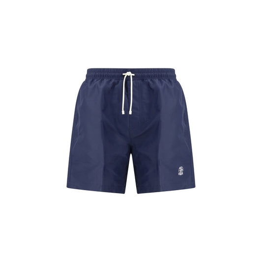 Blue Polyester Swim Shorts