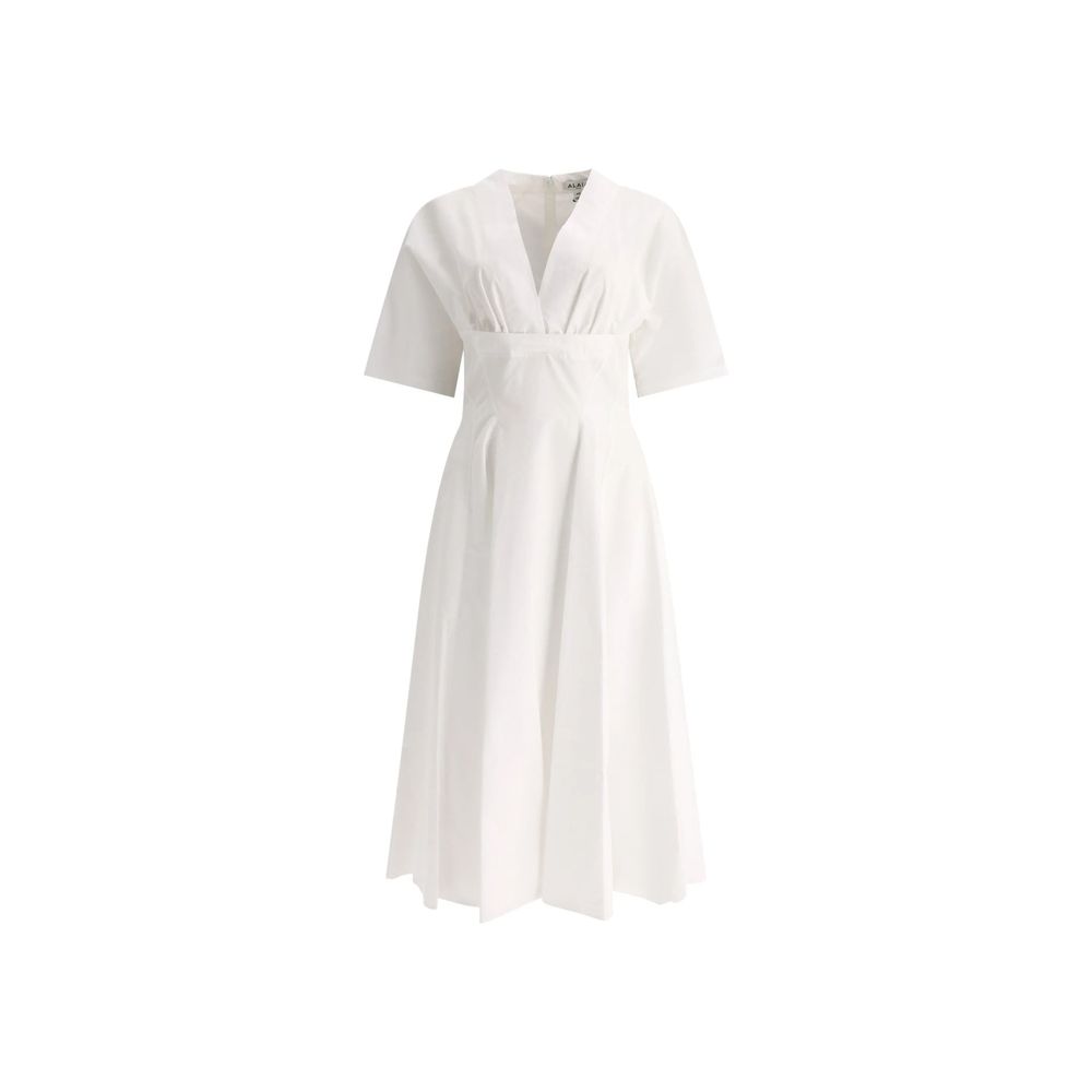 White Cotton Casual Dress