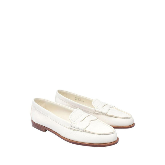 White Calfskin Slip-On Loafers