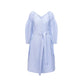 Blue Cotton Casual Dress