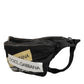 Black Logo Tape Print Waist Fanny Pack Men's Borse Bag