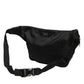 Black Logo Tape Print Waist Fanny Pack Men's Borse Bag