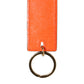 Orange Calf Leather Logo Metal Ring Keychain Keyring