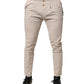 Beige Cotton Stretch Slim Fit Denim Jeans