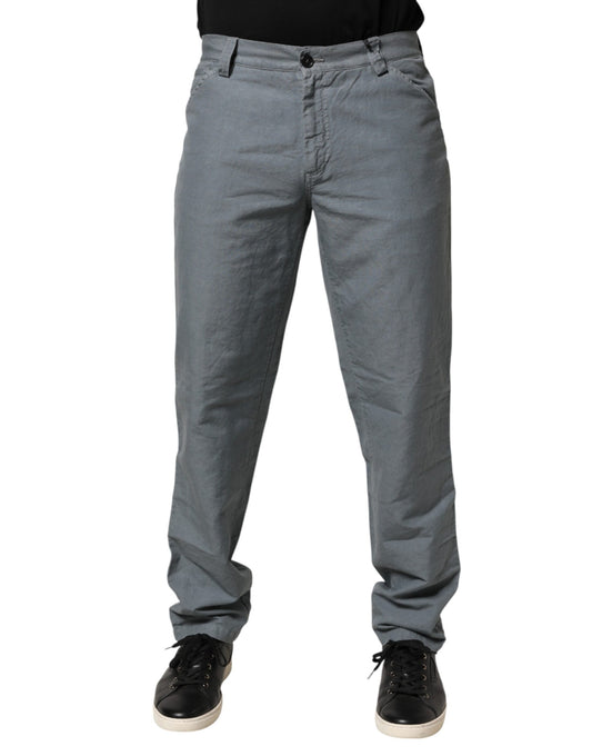 Gray Cotton Regular Fit Men Denim Trouser Jeans