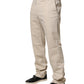 Beige Men Chino Mid Waist Straight Dress Trouser Pants