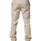 Beige Men Chino Mid Waist Straight Dress Trouser Pants