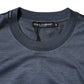 Blue Silk Crew Neck Short Sleeves Men T-shirt
