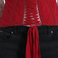 Red Silk Belt Waist Lace Up Strap Corset