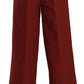 Red High Waist Cropped Flared Dress Formal Trouser Pants