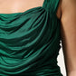 Green Viscose Drape Jersey Organzine Tank Top