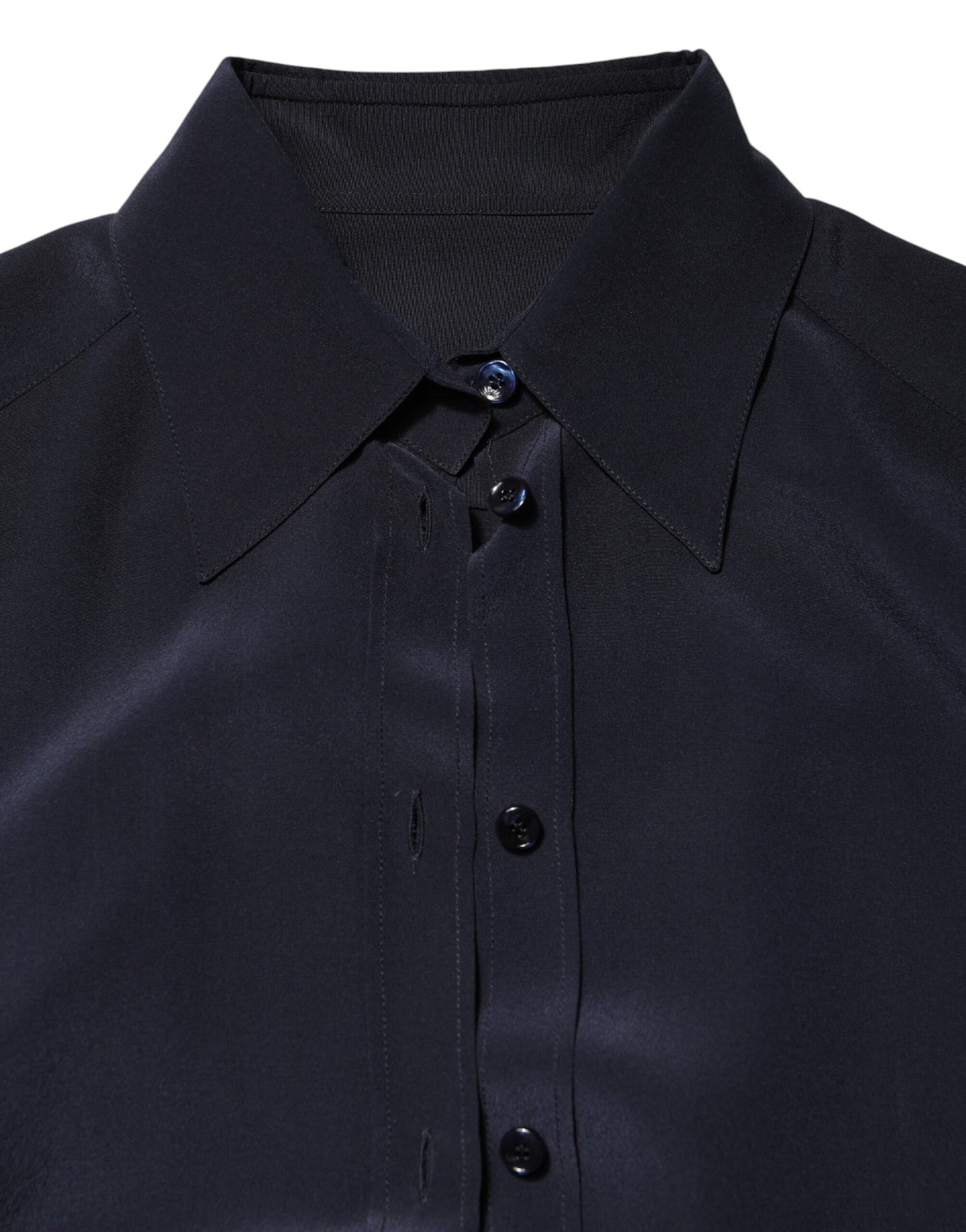 Blue Collared Long Sleeves Dress Shirt Top