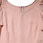 Pink Short Sleeves Round Neck Blouse Top