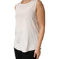 Off White Silk Stretch Roundneck Sleeveless Tank Top