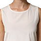 Off White Silk Stretch Roundneck Sleeveless Tank Top