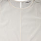 Off White Silk Stretch Roundneck Sleeveless Tank Top